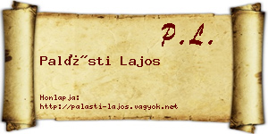 Palásti Lajos névjegykártya
